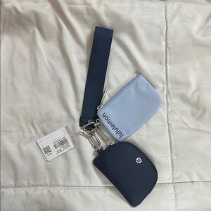 Lululemon Dual Pouch Wristlet - Navy and Light Blue